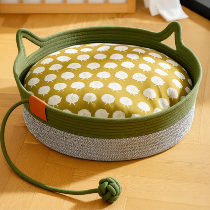 Instinct Basket | Handwoven & Chemical-Free Cat Territory (+FREE Natural Cotton Pillow)