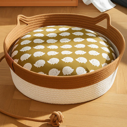Instinct Basket | Handwoven & Chemical-Free Cat Territory (+FREE Natural Cotton Pillow)