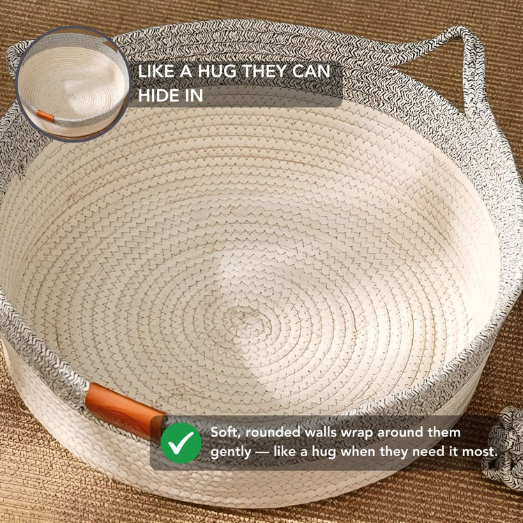 Instinct Basket | Handwoven & Chemical-Free Cat Territory (+FREE Natural Cotton Pillow)