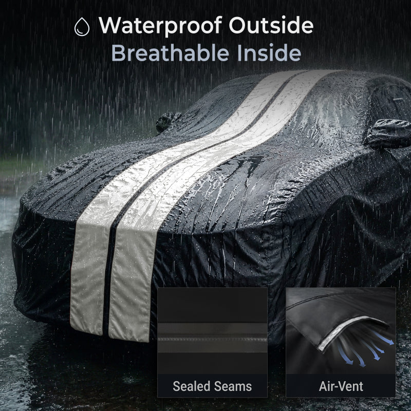 Black with Sky-Gray Stripe