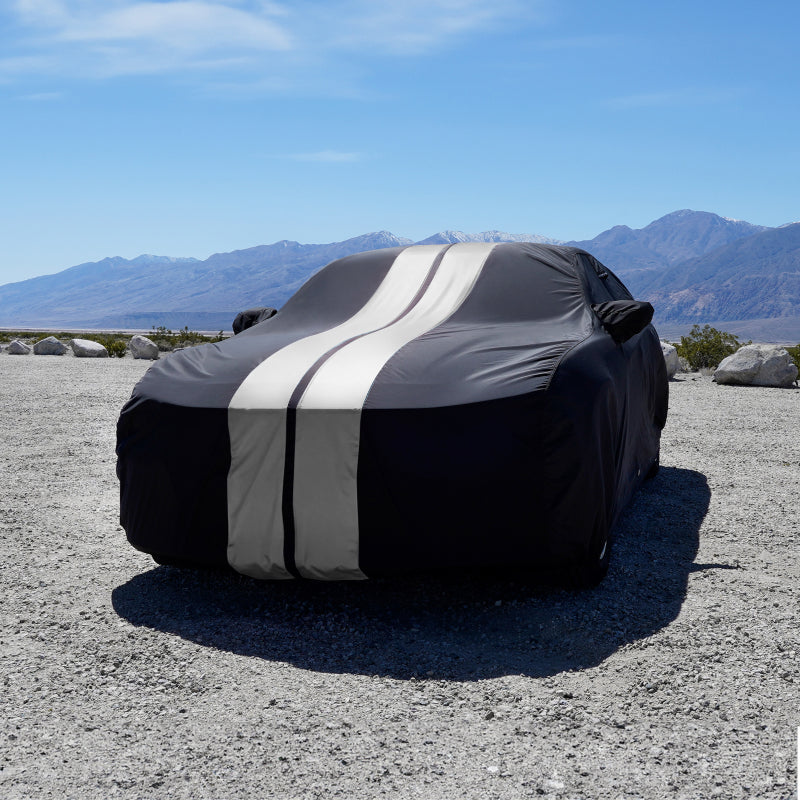 Black with Sky-Gray Stripe