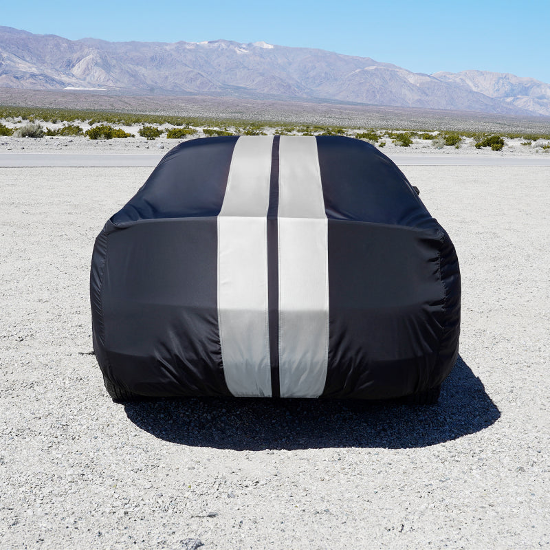 Black with Sky-Gray Stripe