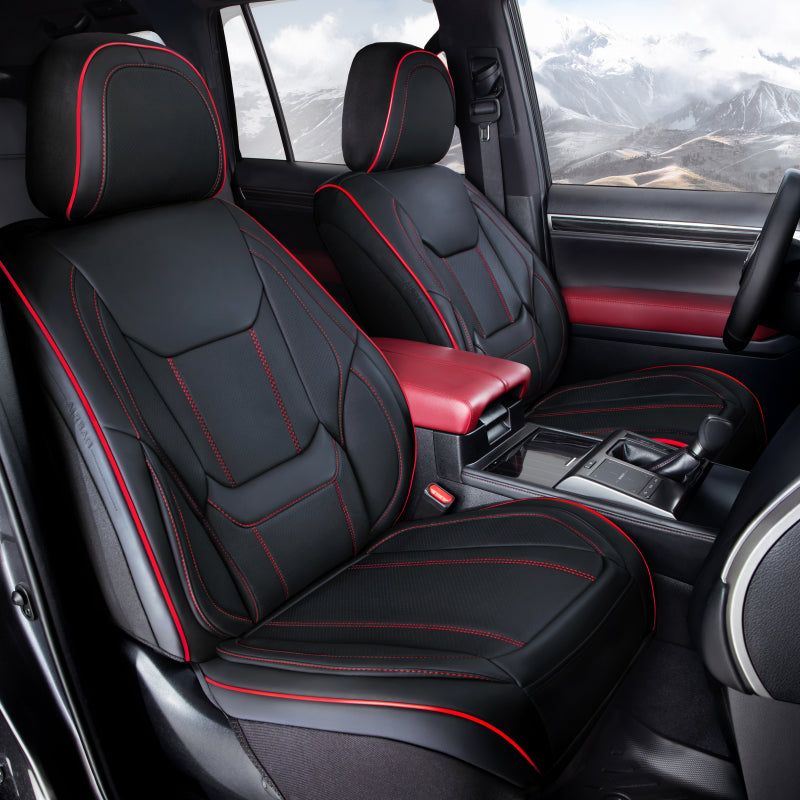 Black with Red Stitching
