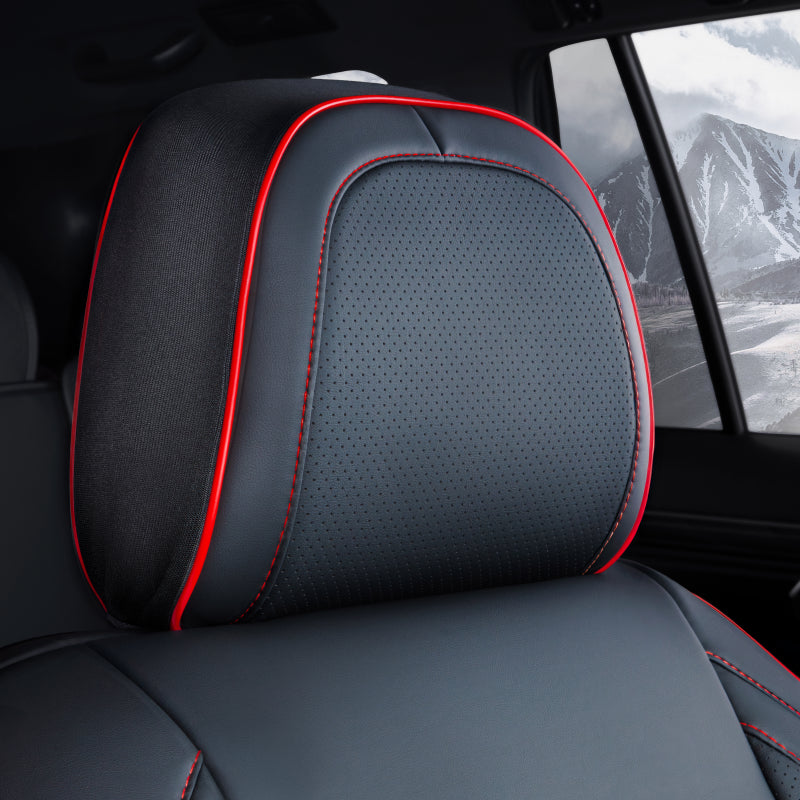 Black with Red Stitching
