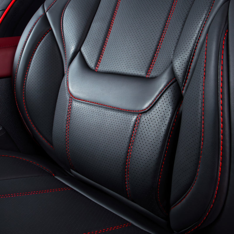 Black with Red Stitching