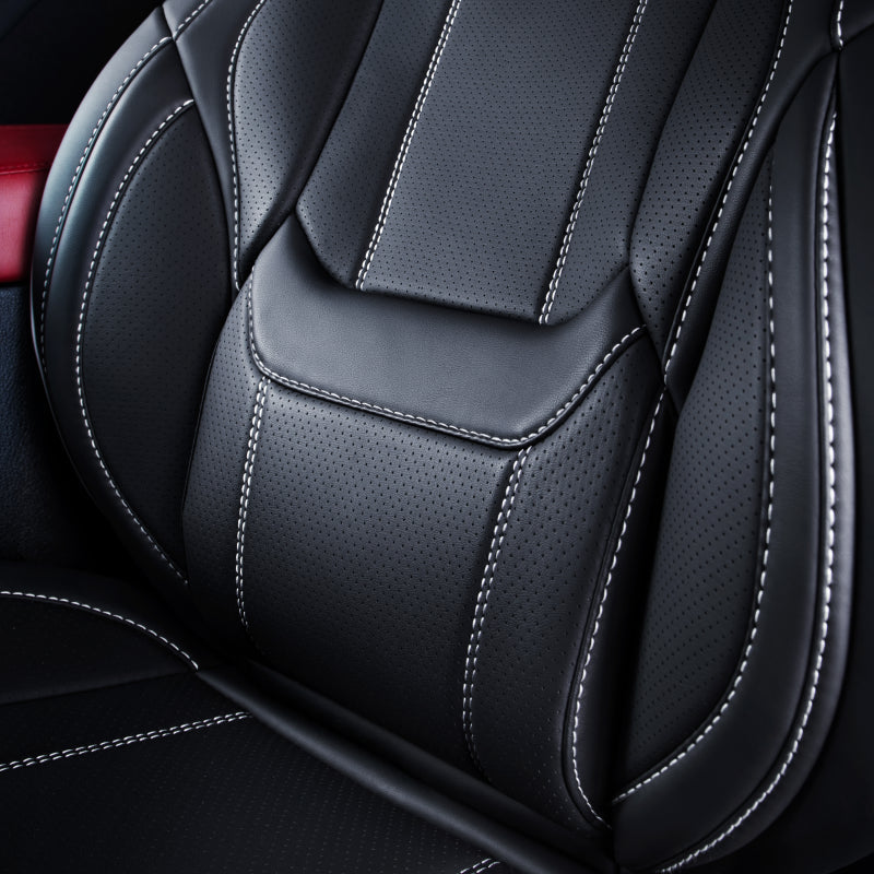 Black with White Stitching