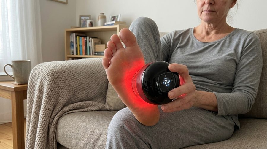 Using the Cordia Smart Cupper on the sole of the foot at home