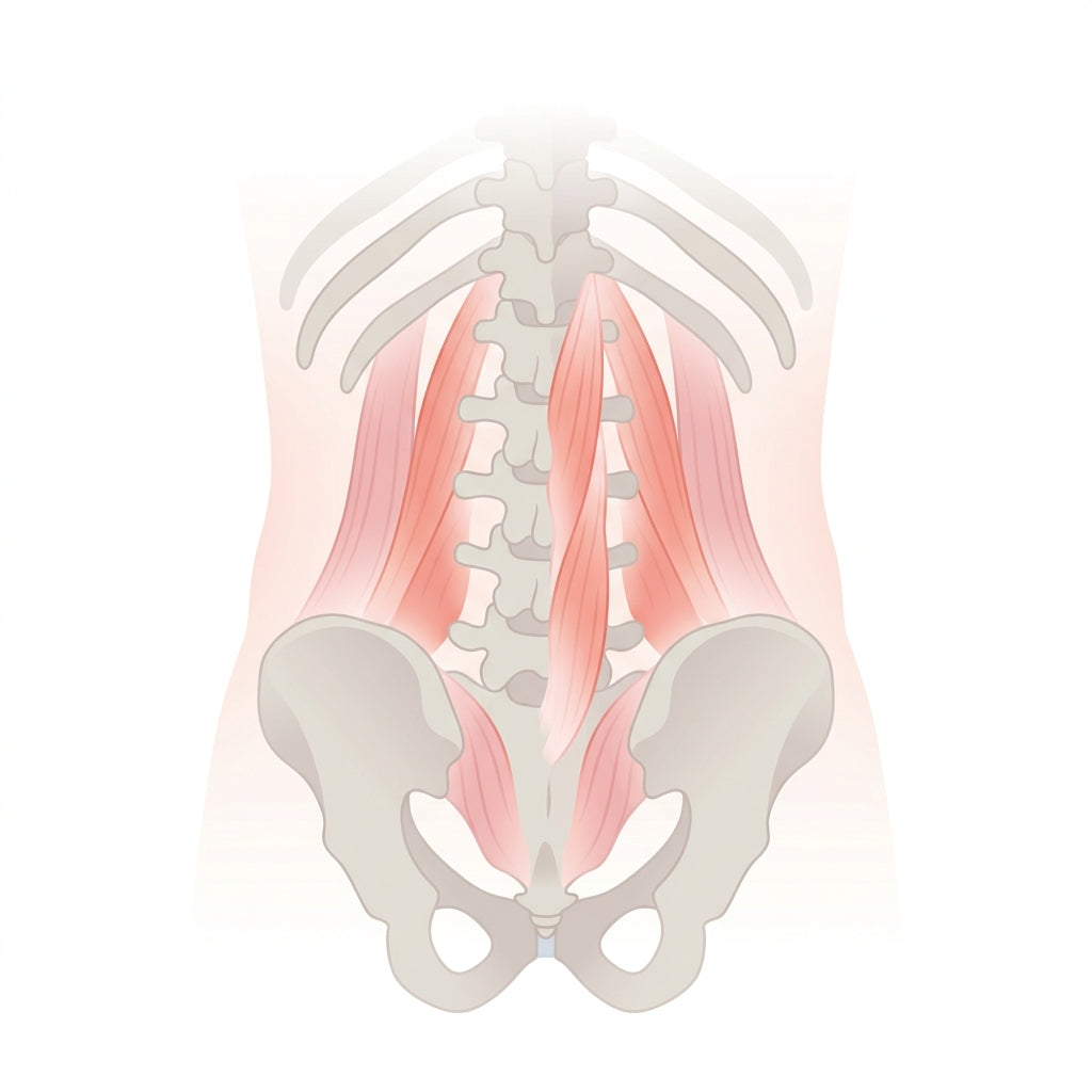 Diagram of the lower-back muscles easing