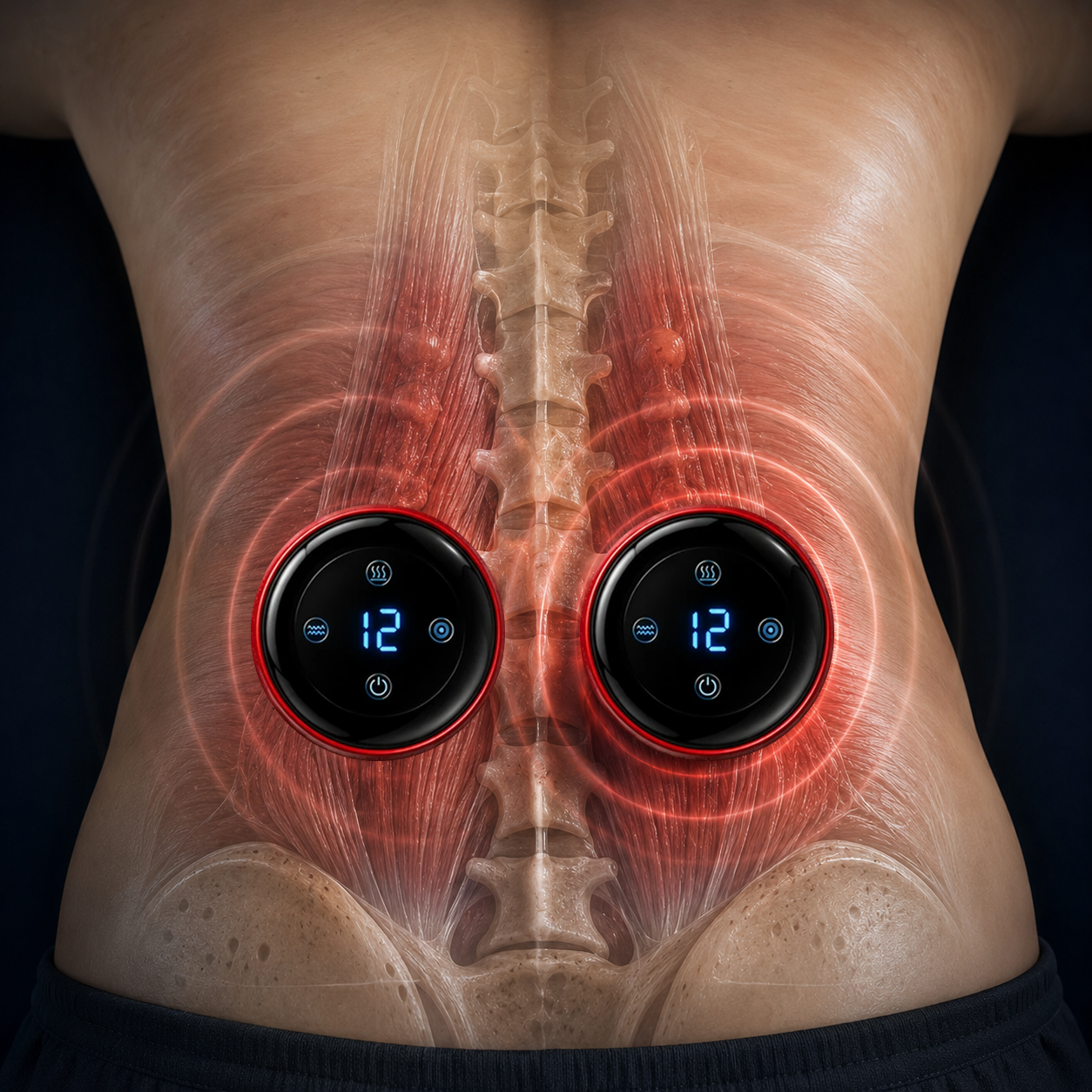 Cordia device with therapeutic vibration on the upper back